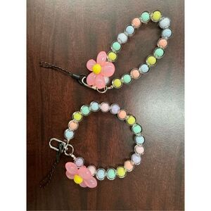 Beaded Bracelet Phone Charm/ Keychain